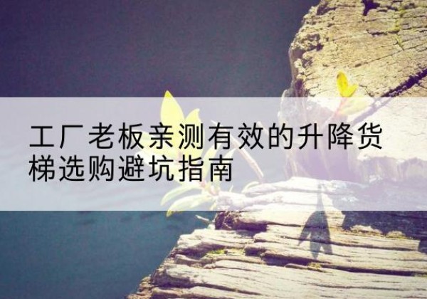 克什克腾旗升降货梯怎么选-工厂老板亲测有效的升降货梯选购避坑指南